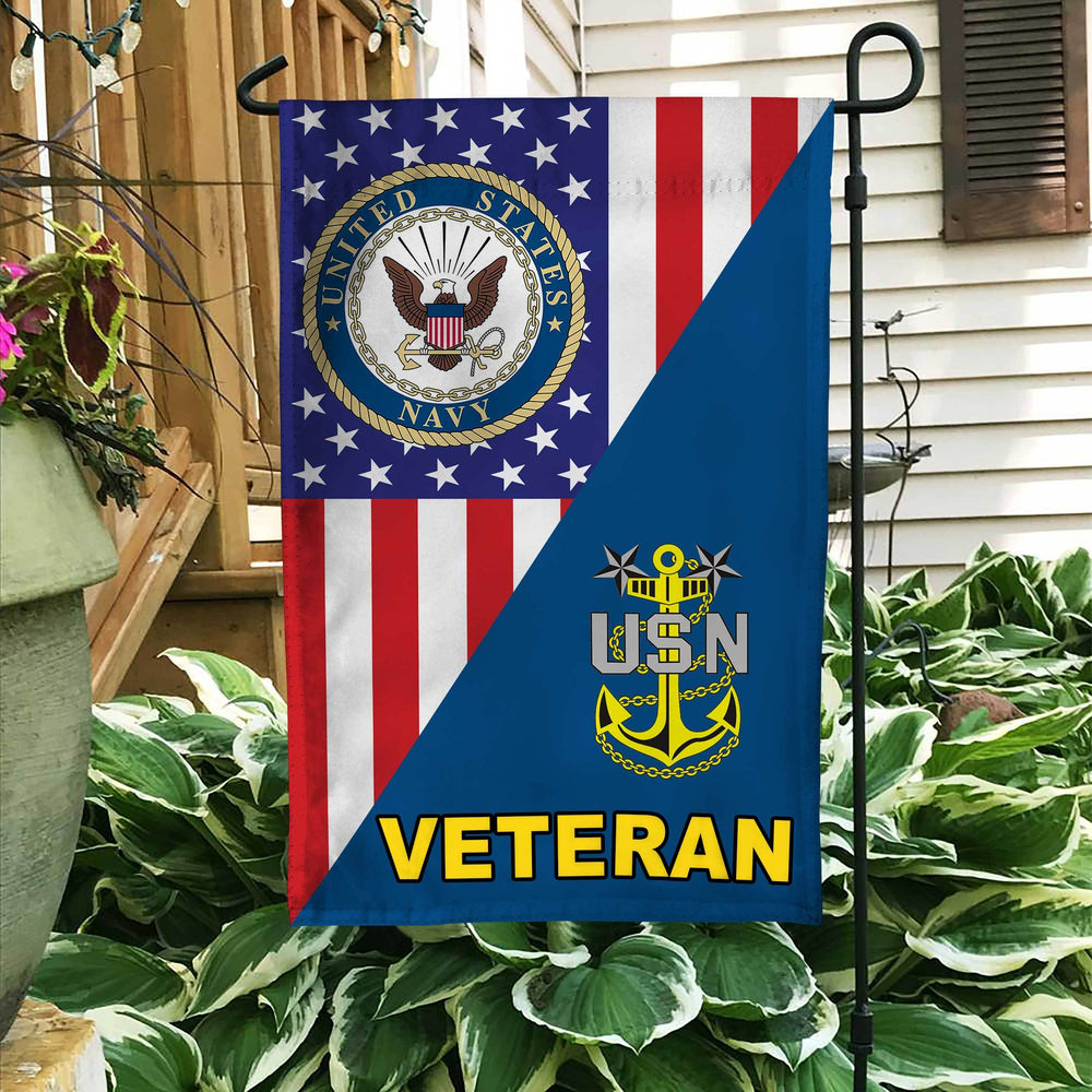 US. Navy Chief Petty Officer Veteran Garden Flag