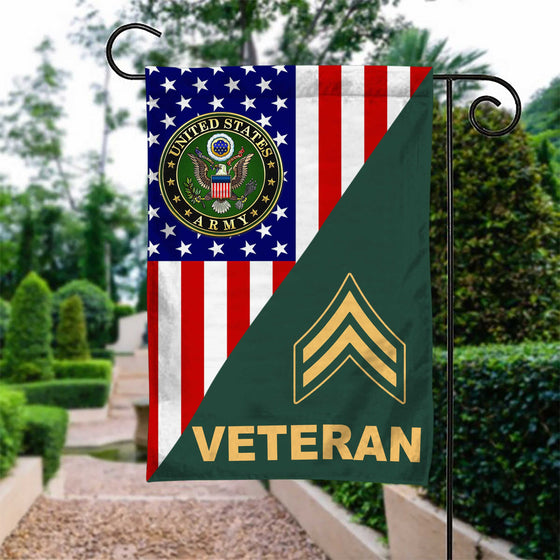 US Army Rank Army Veteran Garden Flag