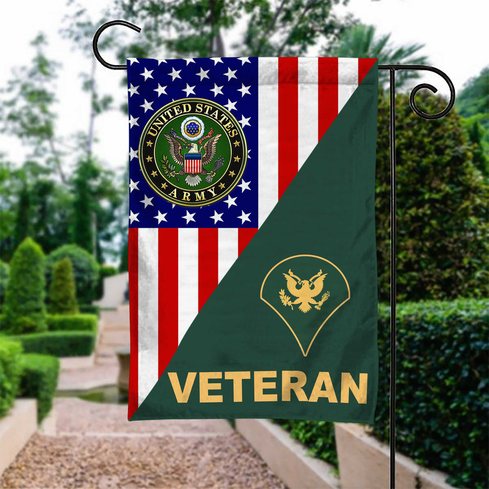 US Army Rank Army Veteran Garden Flag