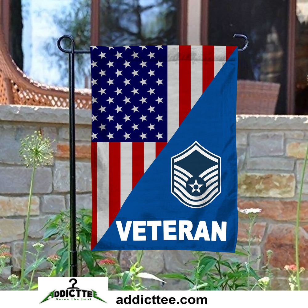Rank Air Force Veteran Garden Flag