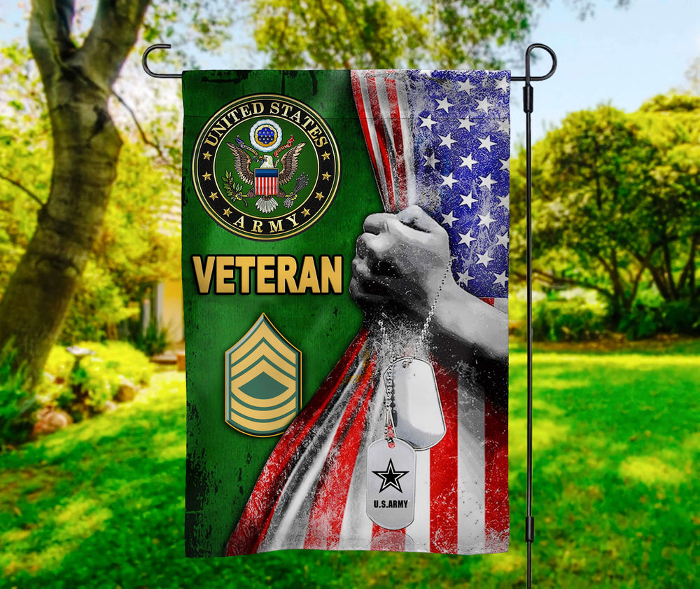 US. Army Veteran Garden Flag Double-sided Print
