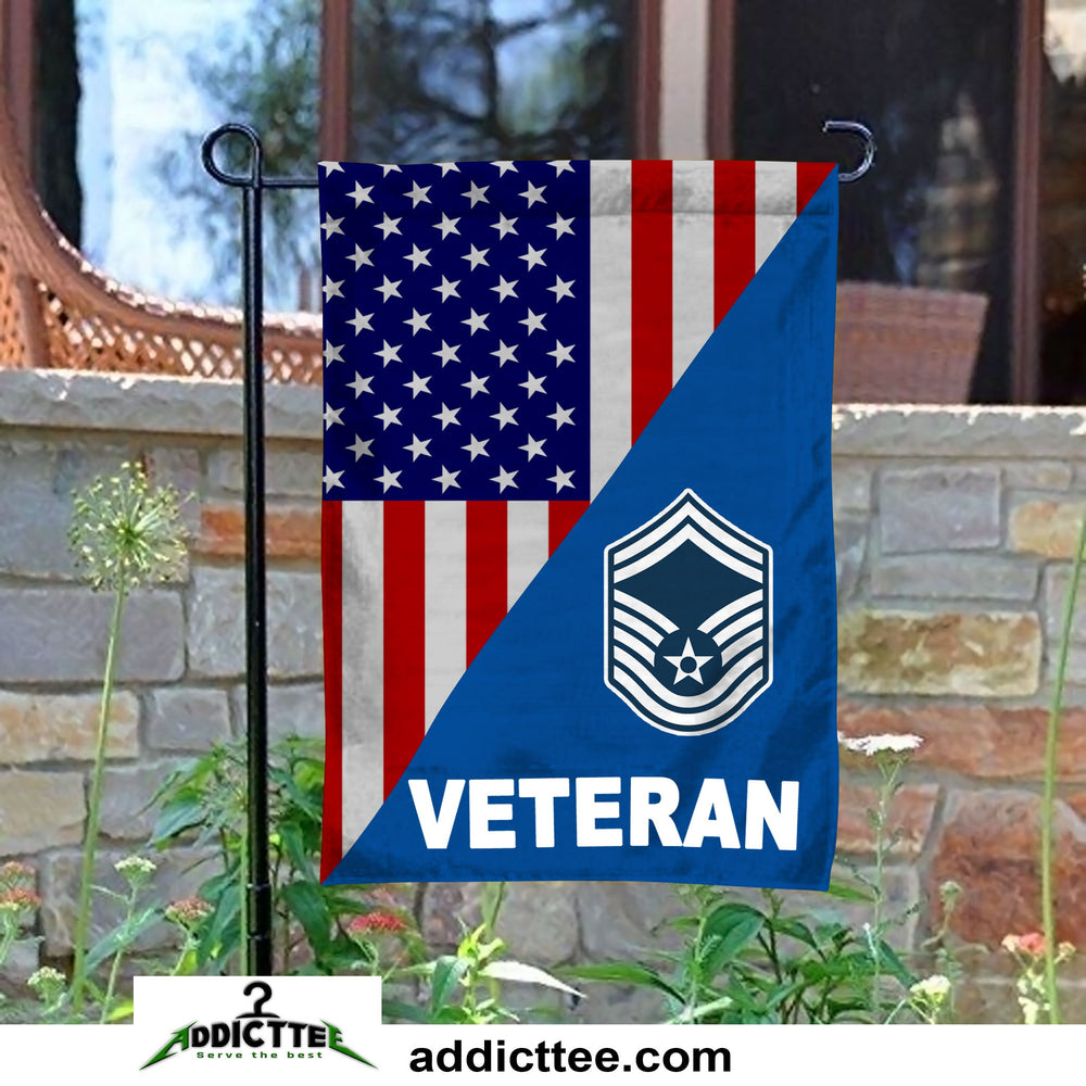 Rank Air Force Veteran Garden Flag