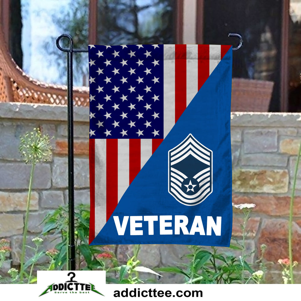 Rank Air Force Veteran Garden Flag