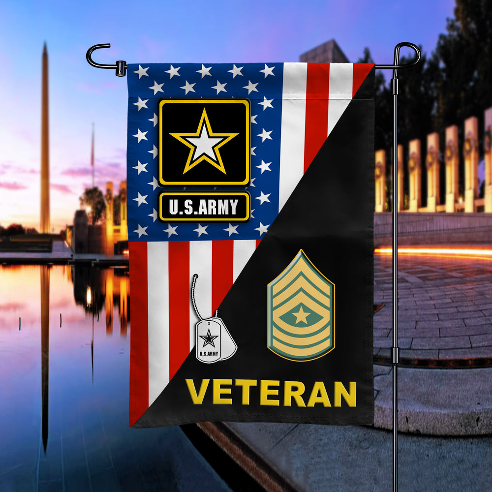 US Army Logo Star Rank Veteran Garden Flag