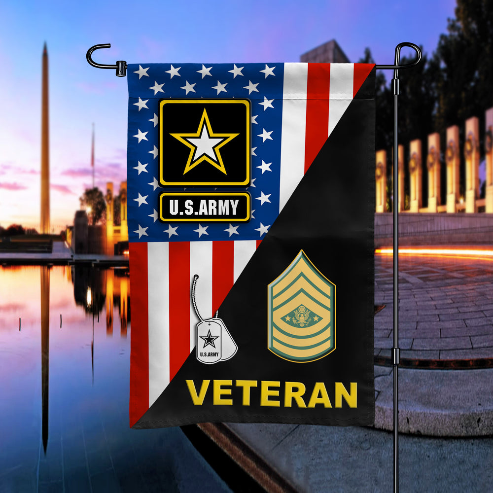 US Army Logo Star Rank Veteran Garden Flag
