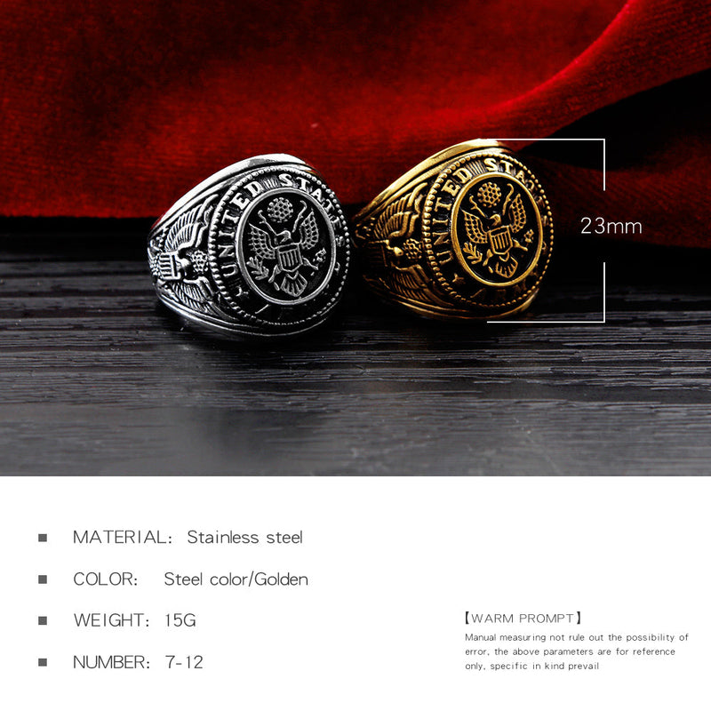 United States Army Eagle Ring Stainless Steel FL632