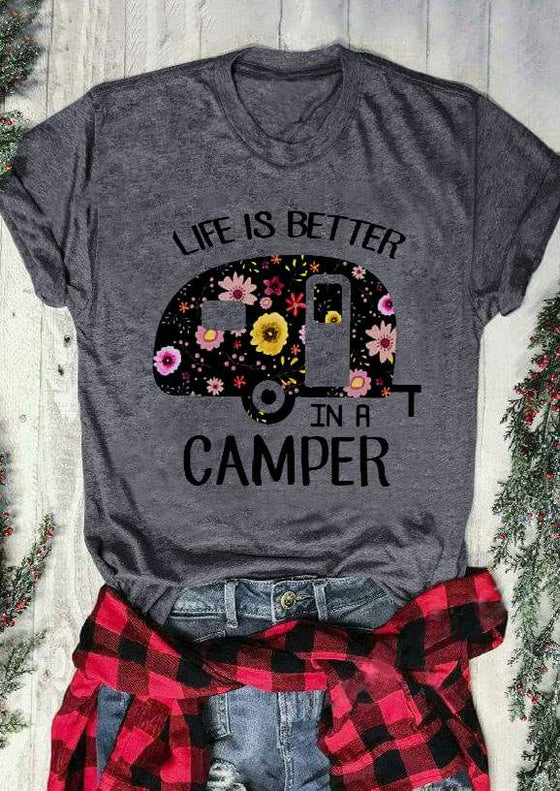 Life is better in a camper flower shirt