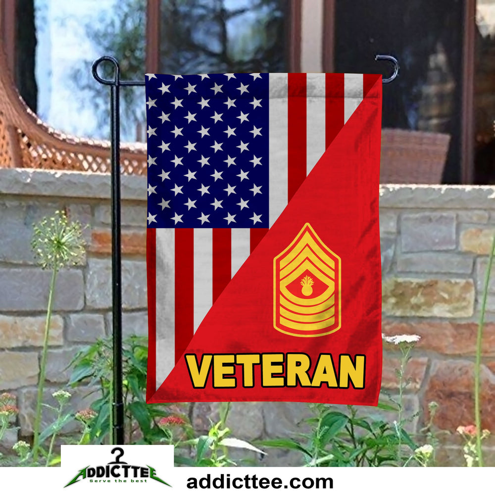 Rank Marine Corps Veteran Garden Flag