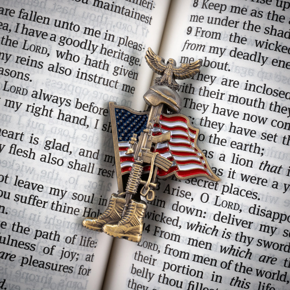 Boots Eagle American Flag Freedom Pin