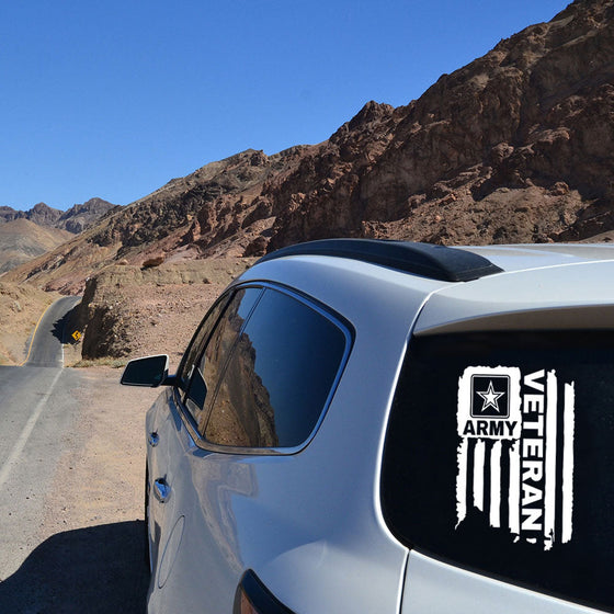 DISTRESSED UNITED STATES ARMY FLAG VETERAN VINYL DECAL STICKER U.S. ARMY