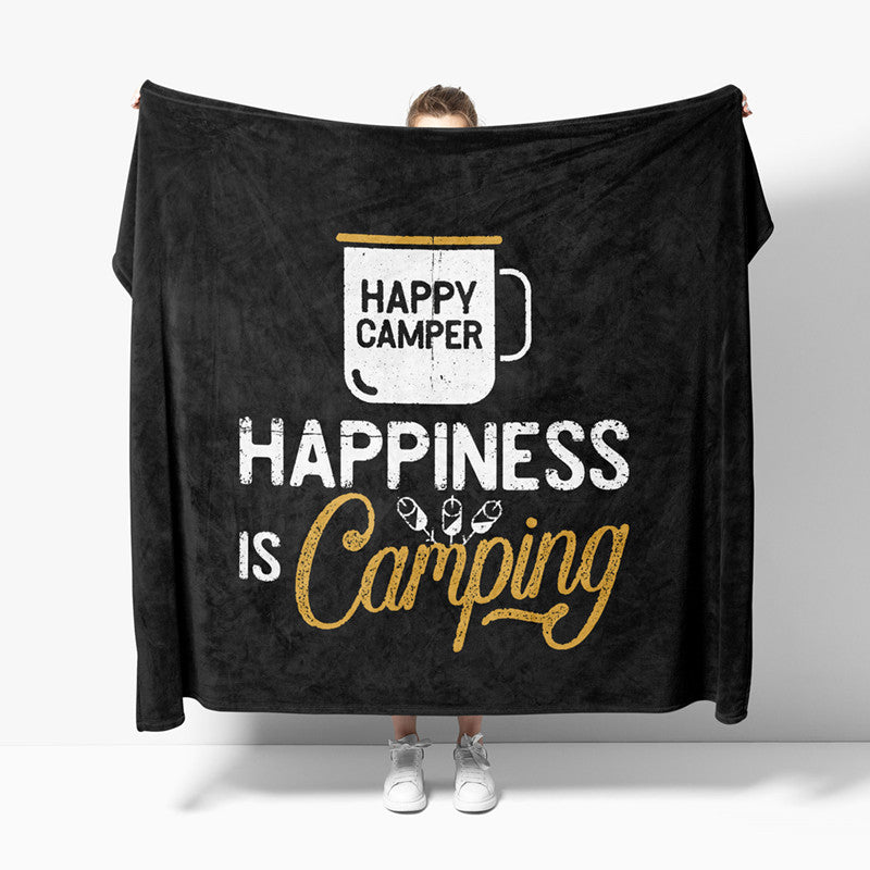 Happy Camper Navy Hairy Winter Bed Covers Tapestry