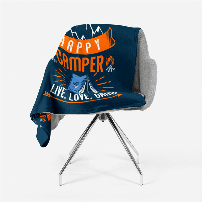 Happy Camper Navy Hairy Winter Bed Covers Tapestry