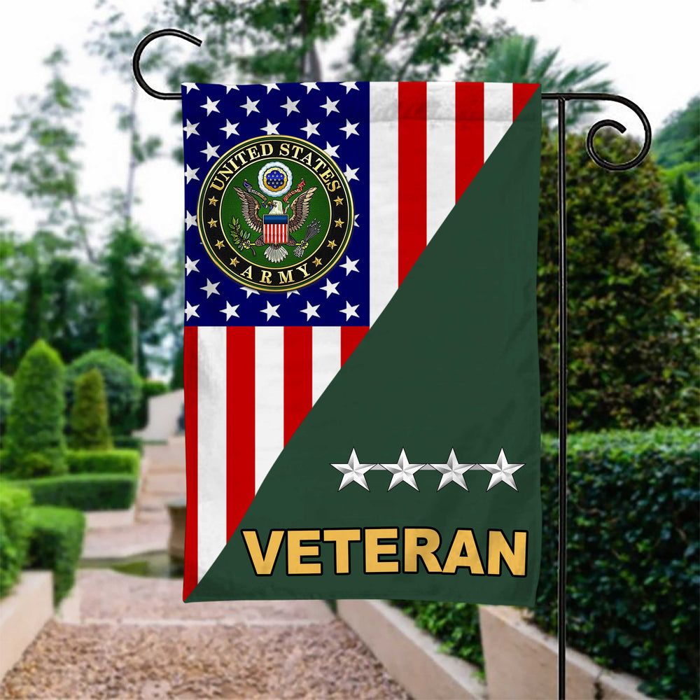 US Army Officer Rank Garden Flag