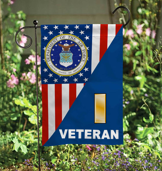 USAF Officer Rank Veteran Garden Flag Double-sided Print