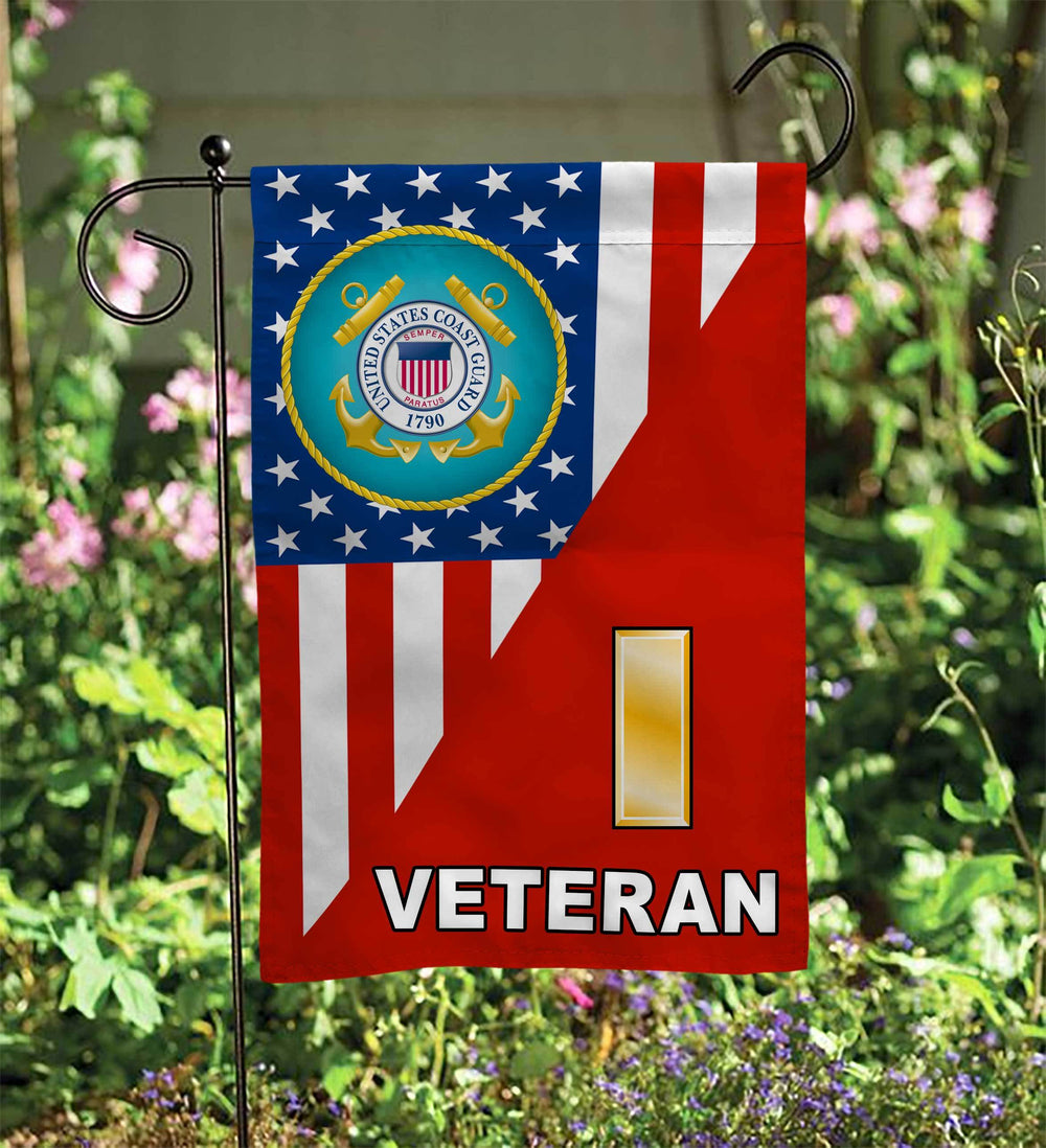 Coast Guard Officer Ranks Veteran Garden Flag Double-Sided Print