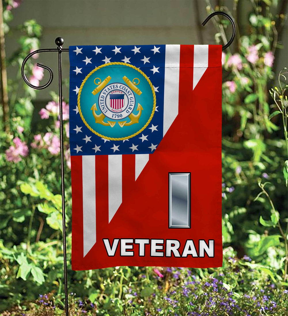 Coast Guard Officer Ranks Veteran Garden Flag Double-Sided Print