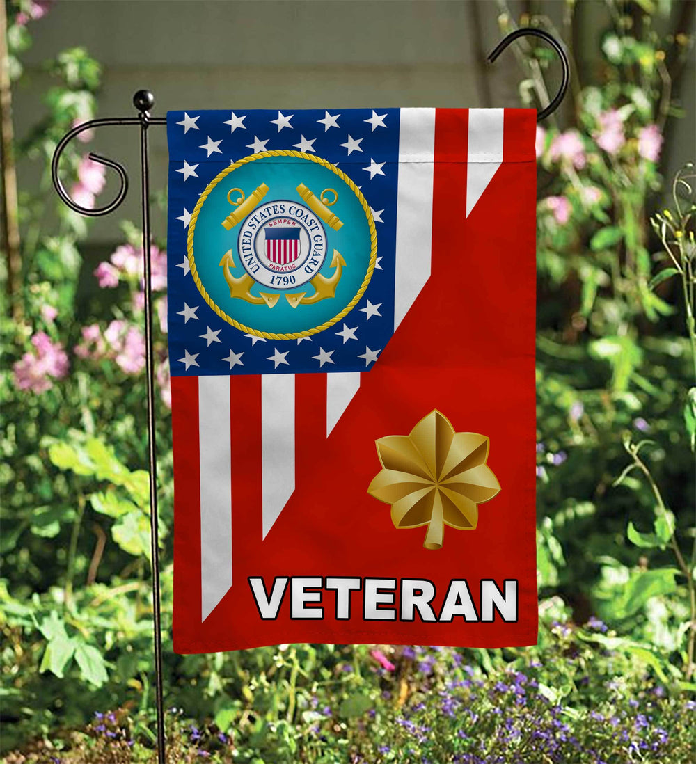 Coast Guard Officer Ranks Veteran Garden Flag Double-Sided Print