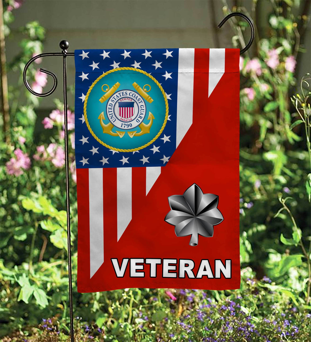 Coast Guard Officer Ranks Veteran Garden Flag Double-Sided Print