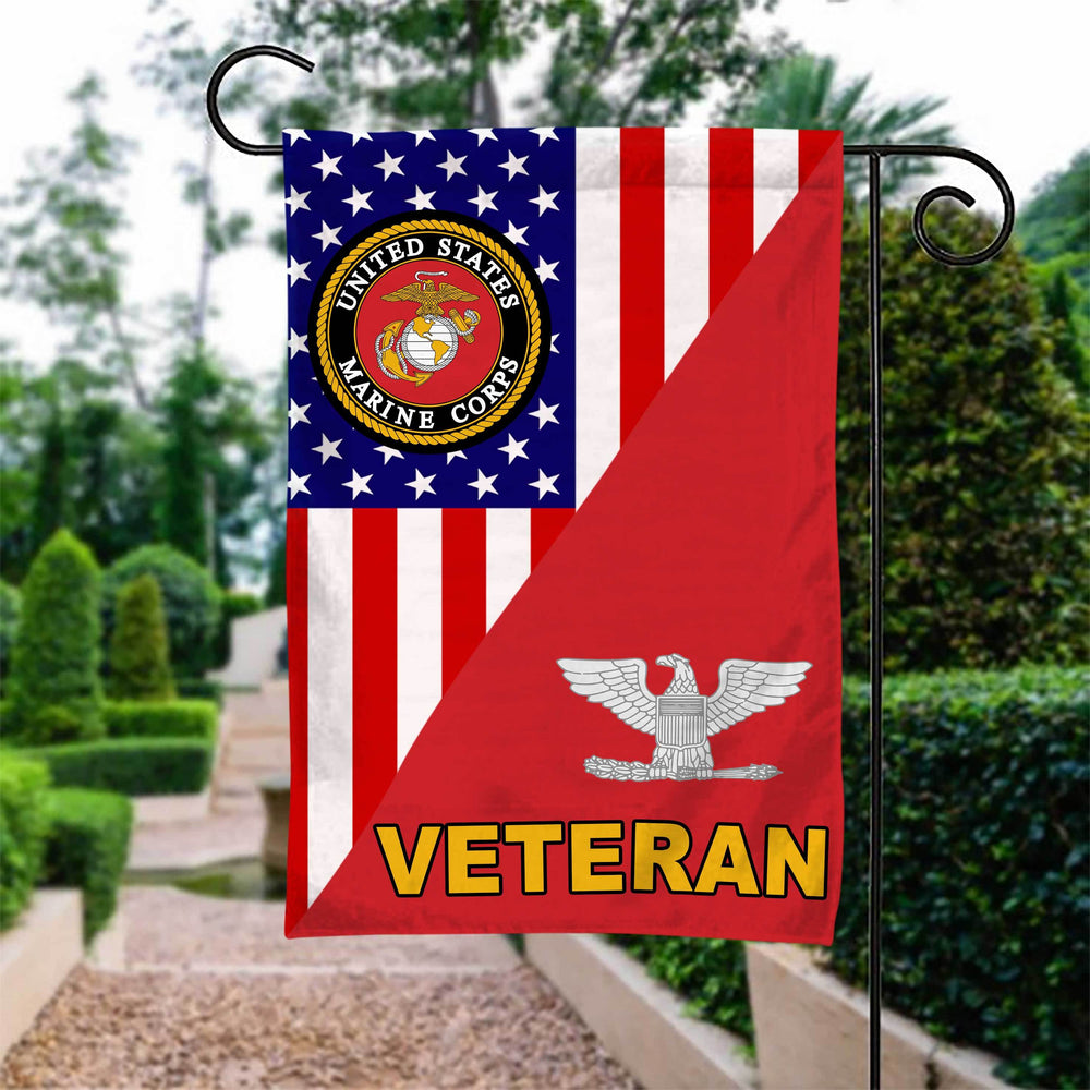 US Marines Officer rank Veteran Garden Flag Double-sided Print