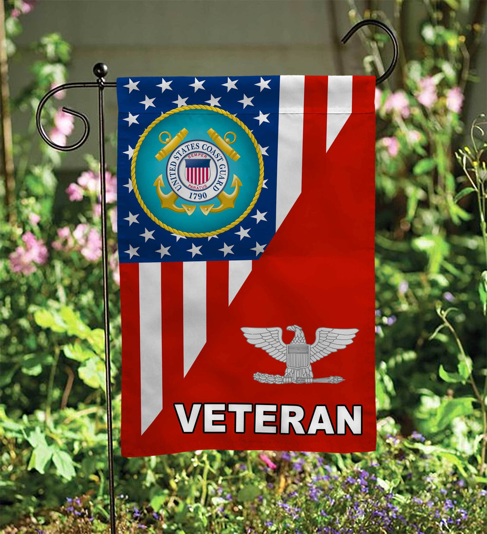 Coast Guard Officer Ranks Veteran Garden Flag Double-Sided Print