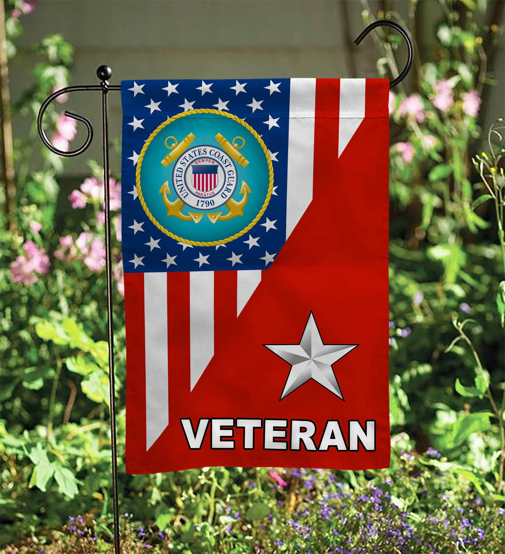 Coast Guard Officer Ranks Veteran Garden Flag Double-Sided Print