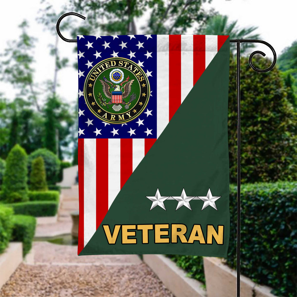 US Army Officer Rank Garden Flag