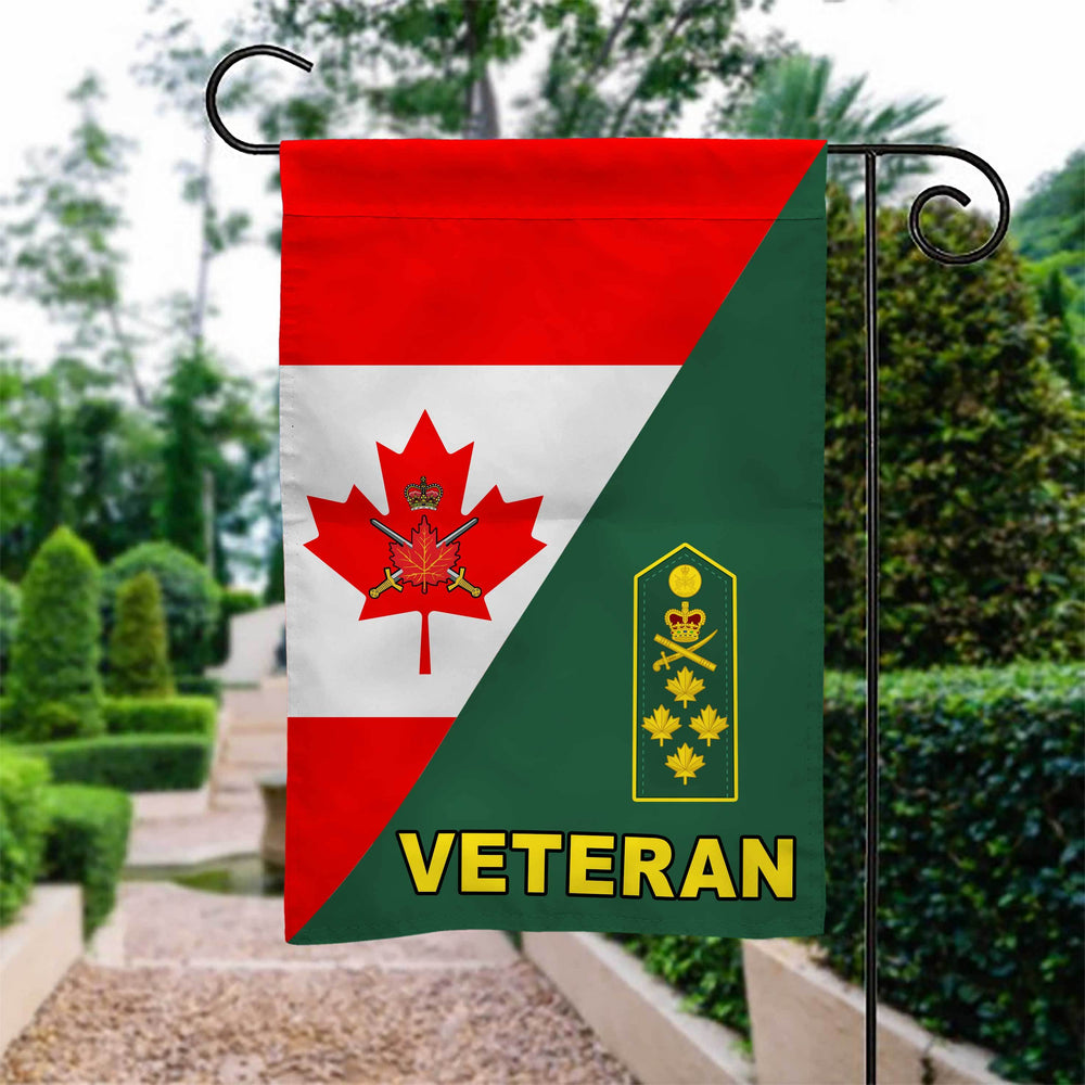 Canadian Army Rank Veteran Garden Flag Double-sided Print