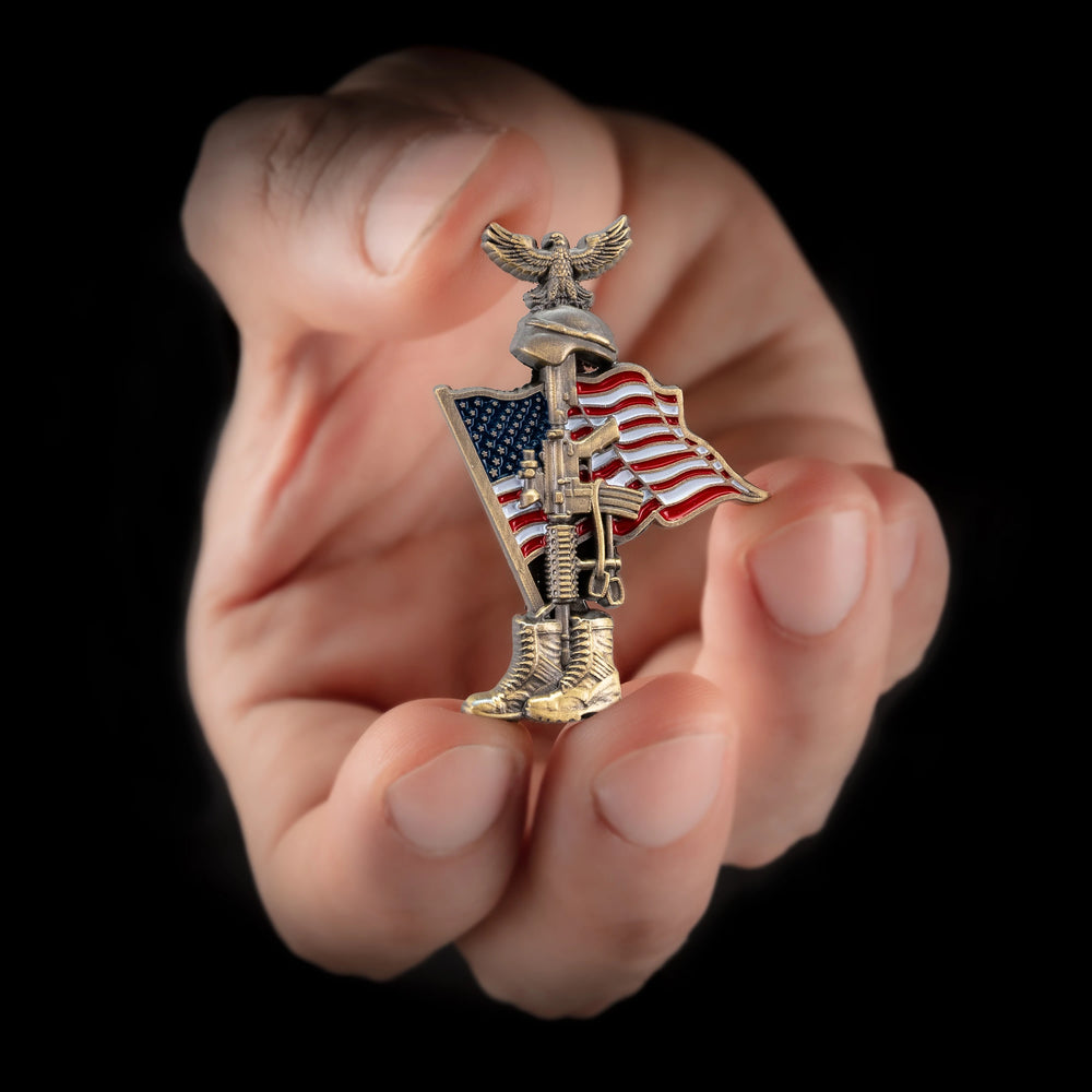 Boots Eagle American Flag Freedom Pin