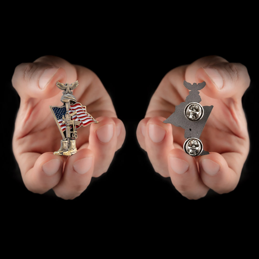 Boots Eagle American Flag Freedom Pin