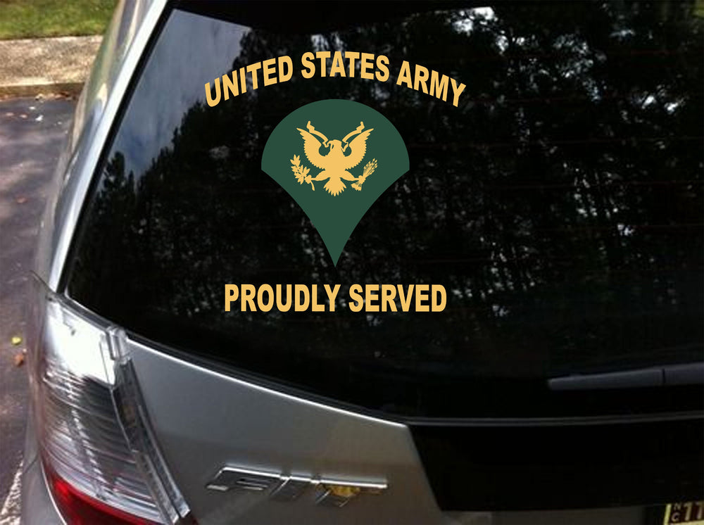 USAM Army Proudly Served Rank Decal