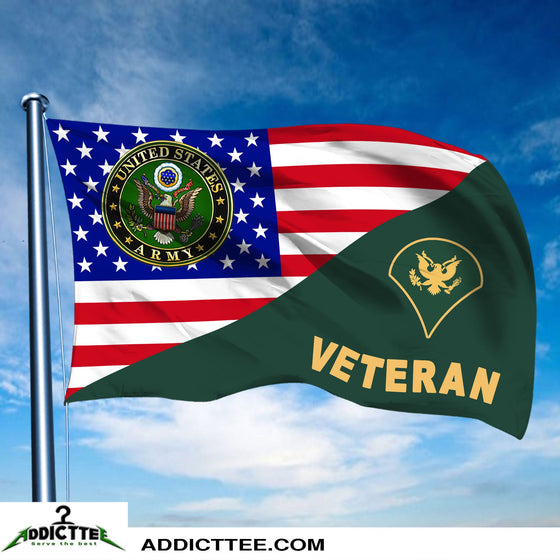 3x5 US Army Rank Army Veteran Flag