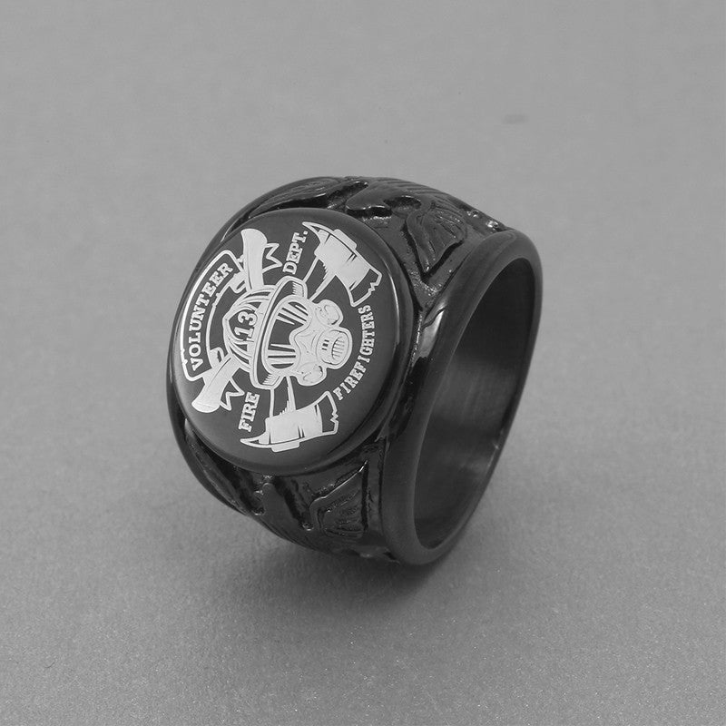 Black USA Military Ring United States MARINE CORPS US ARMY Men Rings In Stainless Steel