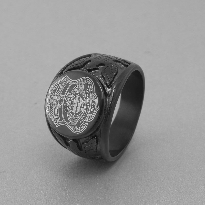 Black USA Military Ring United States MARINE CORPS US ARMY Men Rings In Stainless Steel