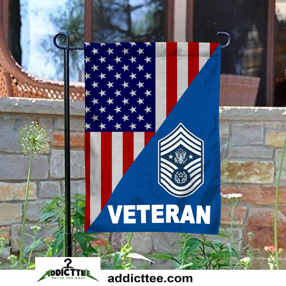 Rank Air Force Veteran Garden Flag