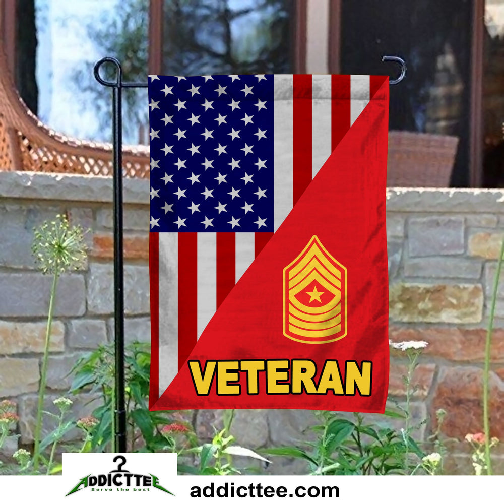 Rank Marine Corps Veteran Garden Flag