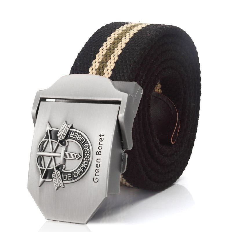 Special Forces Special Operation Commands Green Beret Metal Buckle Canvas Belt