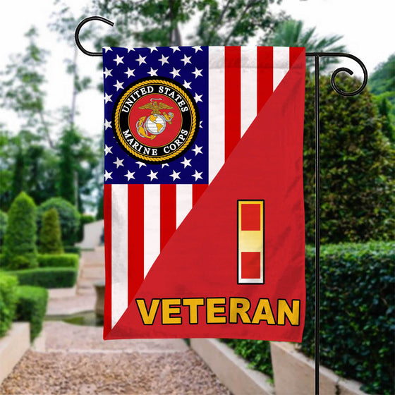 US Marines Warrant Officer rank Veteran Garden Flag Double-sided Print