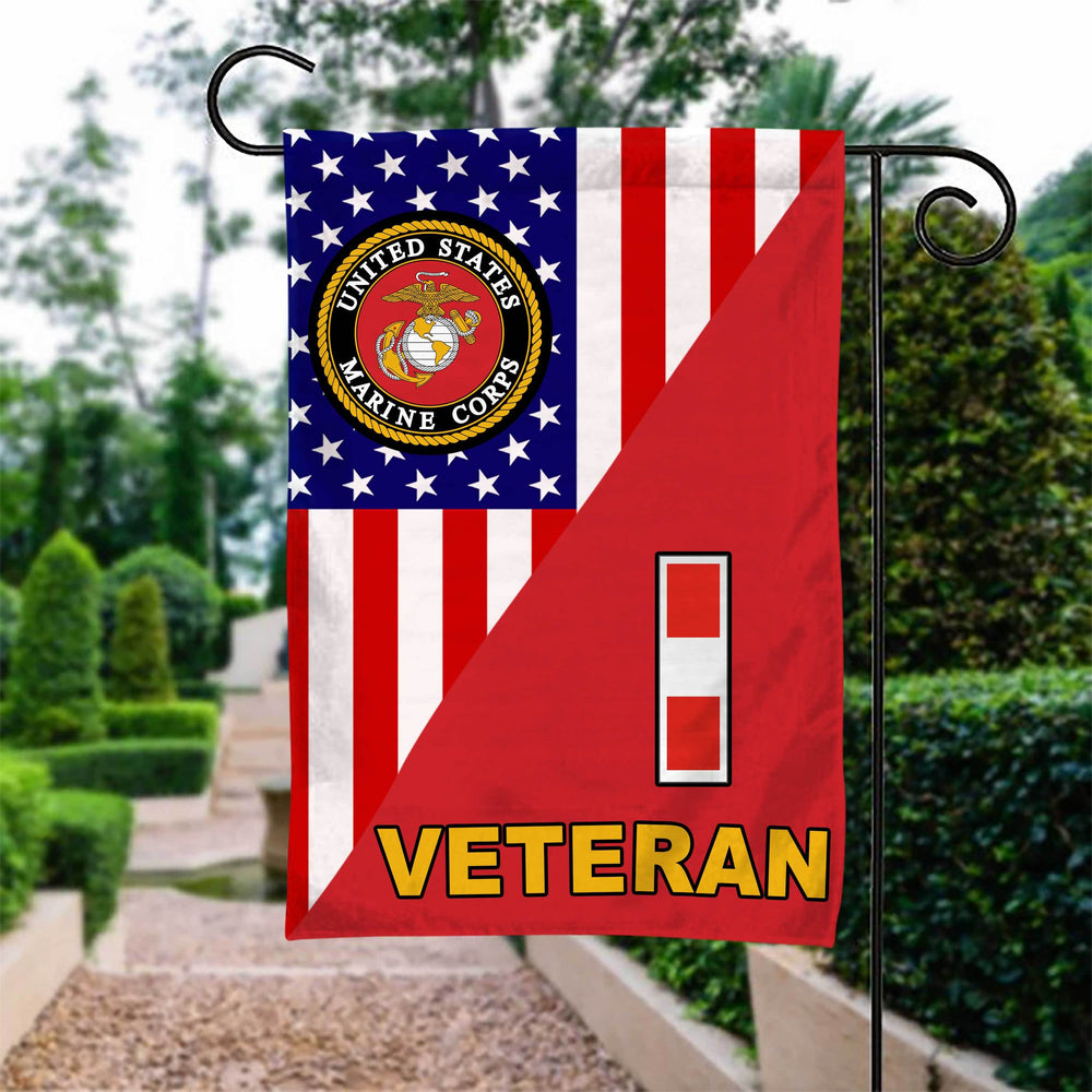 US Marines Warrant Officer rank Veteran Garden Flag Double-sided Print