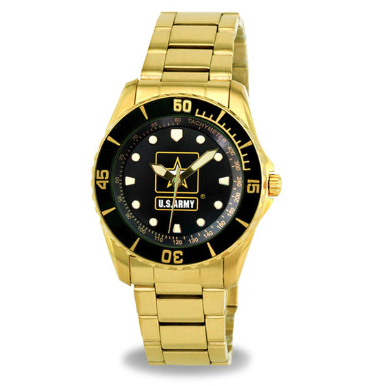 GLORITEES ARMY STAINLESS STEEL GOLD WATCH