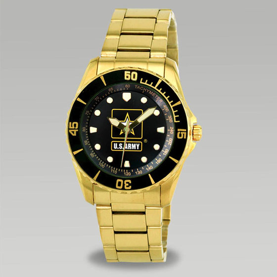 GLORITEES ARMY STAINLESS STEEL GOLD WATCH