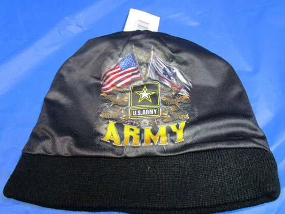 Black United States Army "This We'll Defend" Sublimated Knit Cuffless Beanie