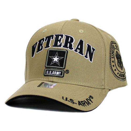 U.S. ARMY hat Military VETERAN ARMY STRONG Licensed Baseball cap- Khaki Beige