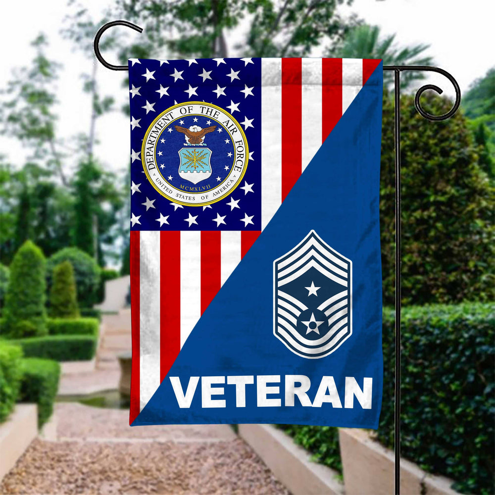 US Airforce Rank Air Force Veteran Garden Flag