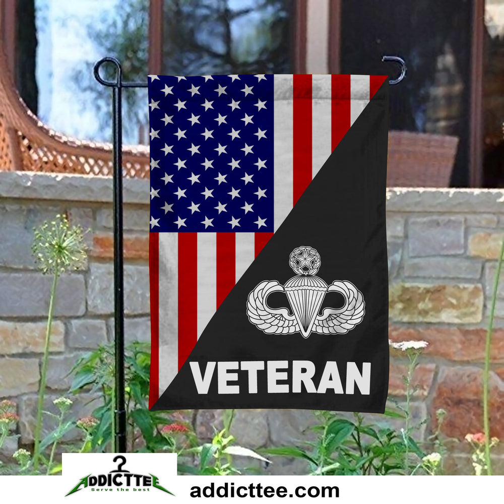 US Paratrooper Veteran Garden Flag