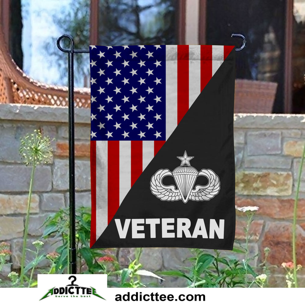 US Paratrooper Veteran Garden Flag