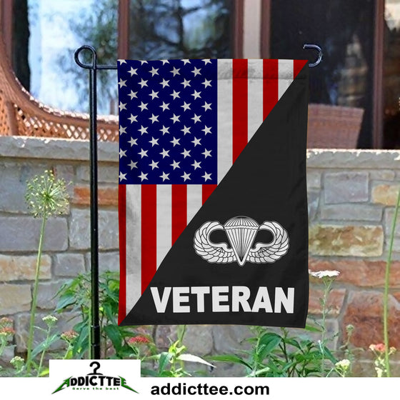 US Paratrooper Veteran Garden Flag