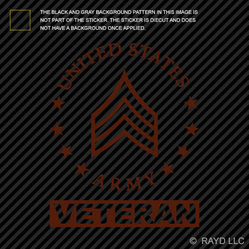 E-5 Sergeant Veteran US Army Rank Sticker Die Cut Decal SGT OR-5 E5