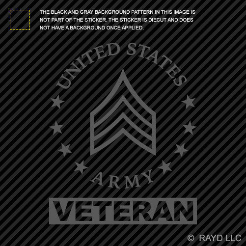 E-5 Sergeant Veteran US Army Rank Sticker Die Cut Decal SGT OR-5 E5