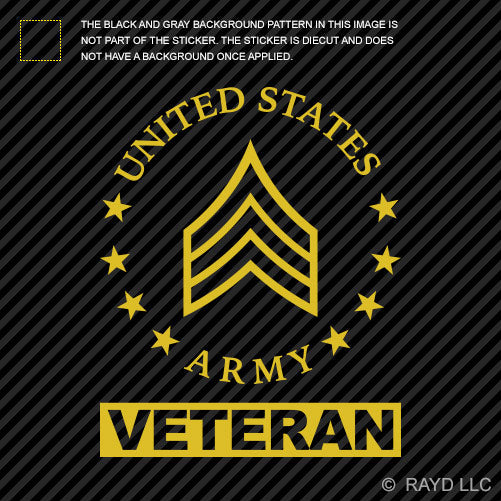 E-5 Sergeant Veteran US Army Rank Sticker Die Cut Decal SGT OR-5 E5