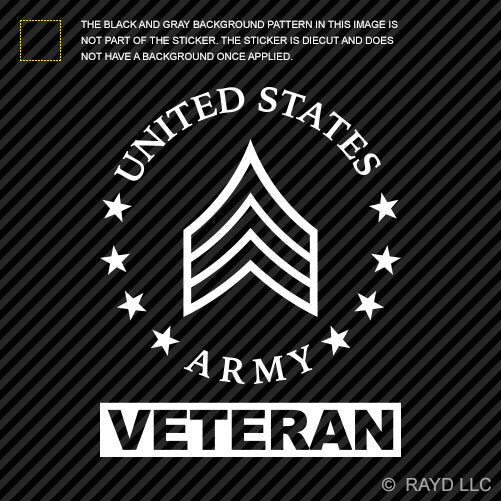 E-5 Sergeant Veteran US Army Rank Sticker Die Cut Decal SGT OR-5 E5